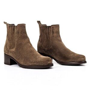 La Canadienne Women Waterproof Brown Suede Chelsea Vibram Ankle Boots sz 6